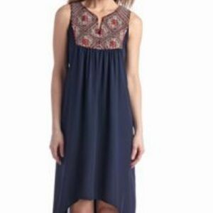 Fifth & Park High-Low Navy Blue Embellished Dress